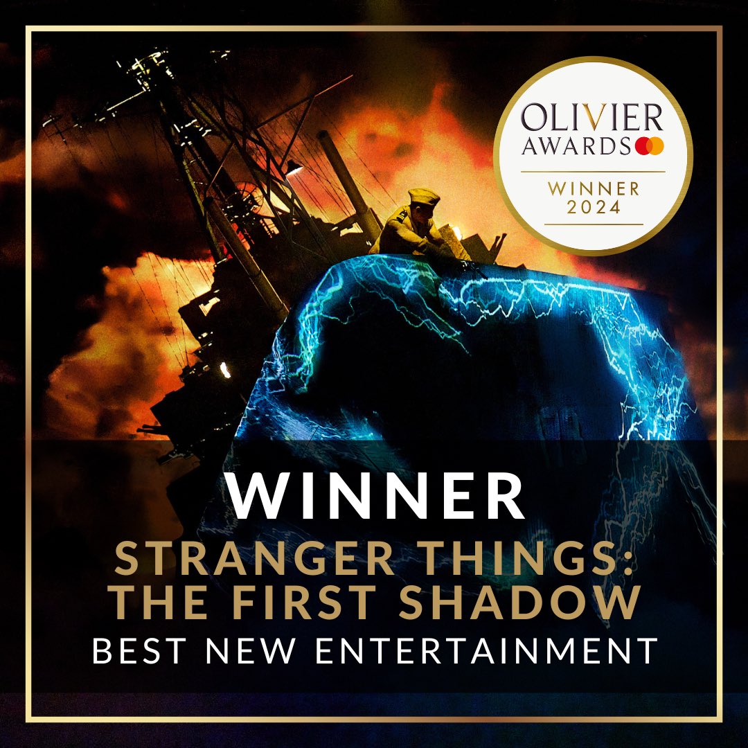 Stranger Things: The First Shadow has won the #OlivierAward for Best New Entertainment or Comedy Play. A huge congratulations to the entire company! #OlivierAwards2024 @OlivierAwards @STOnStage