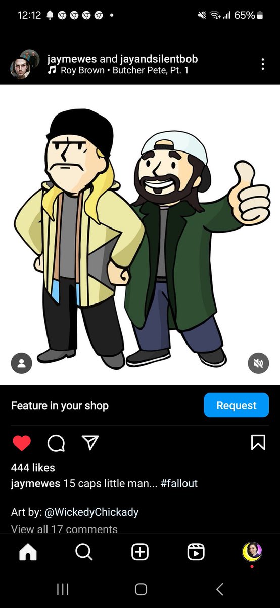 My soul just left my body and then I peed a little bit... Jason Mewes just shared something I made for Fallout! uh... I don't know what to do with my hands
Snoochie Boochies!