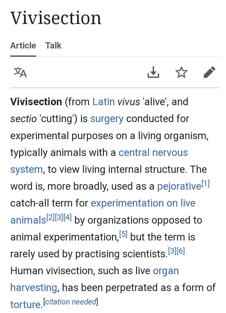 Btw I'm surprised most of my physical anthropology peers didn't know what vivisection means