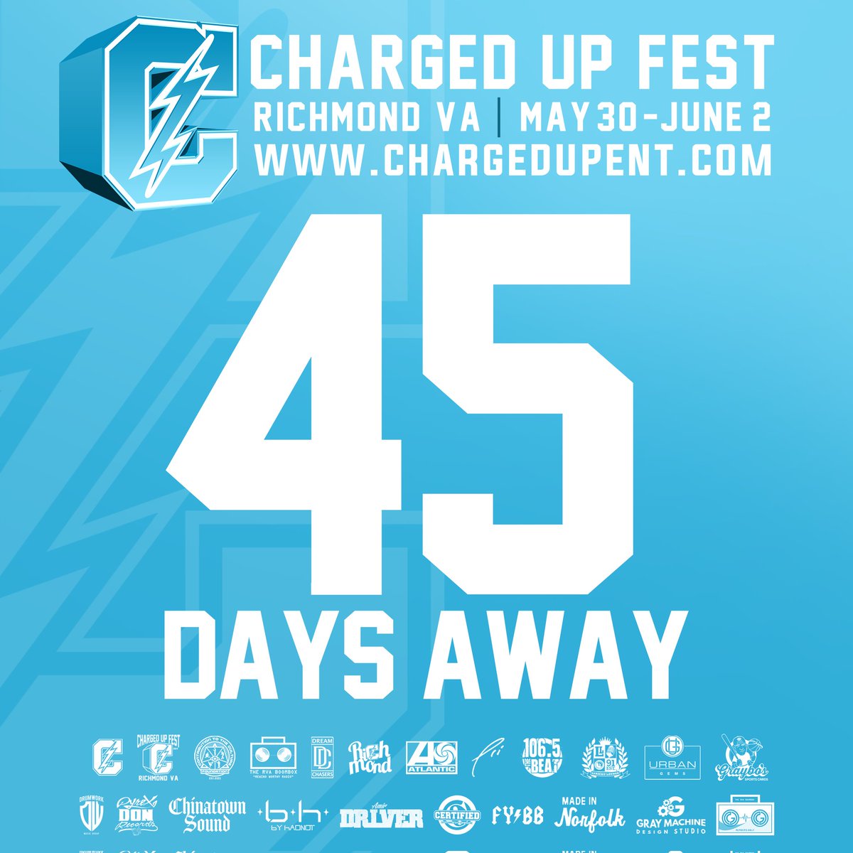 chargedupfest's tweet image. Richmond , VA the time is approaching
Charged Up Fest
May 30th-June2nd
ChargedUpEnt.com 

#CHARGEDUPENT
#CHARGEDUPFEST