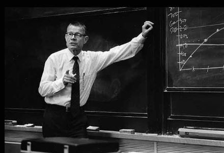 Thomas Schelling, @Cal Class of 1944, was born April 14, 1921. He was awarded the 2005 Nobel Prize in Economics for pioneering evolutionary game theory. As directed in his will, his Nobel Medal was auctioned and the proceeds donated to the Southern Poverty Law Center in 2018.