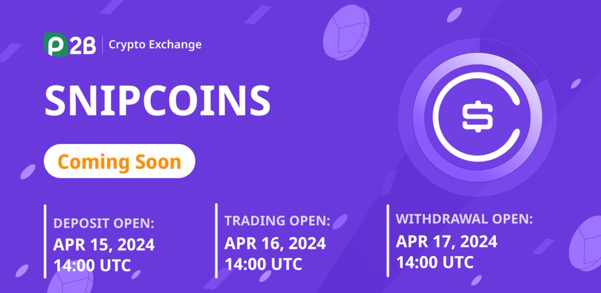 Layer2_Space's tweet photo. 🔥 Upcoming Listing

⚡ @snipcoins is coming to @p2b_exchange

🗓️ Trading starts: April 16 14:00 UTC

⚡ $SNIPS is the utility token that powers https://t.co/rNFzigsToq

Features;

☄️ Staking
☄️ Tipping
☄️ Projects
☄️ Blog https://t.co/nPy3thNzbC