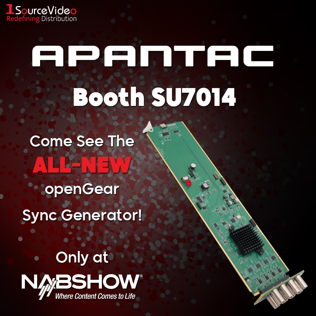 1sourcevideo's tweet photo. See what @Apantac has in store!

#1SourceVideo #distribution #RedefiningDistribution #behindthescenes #filming #filmmaking #film #onset #recording #footage #videoproduction #liveproduction #production #audio #video #cinematography #NAB #NAB2024 #LasVegas #Apantac #syncGenerator https://t.co/Nk53cF2kzn