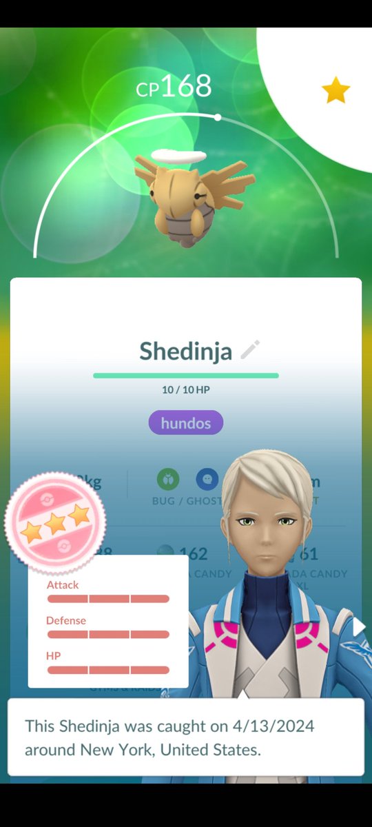 SquidDaBeast's tweet photo. Was kinda sad it wasn't shiny but this is still pretty rare so not complaining. Hundo shedinja from the research. #PokemonGO #PokemonGOApp #BugOutEvent https://t.co/UMpn2O0x7N