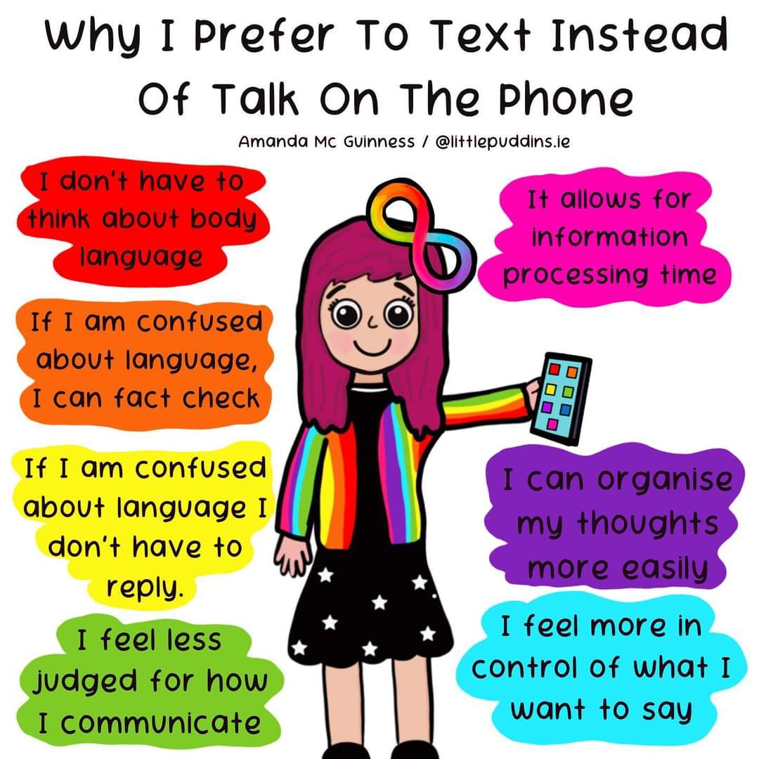 AIMautistic's tweet image. Text, dont phone.