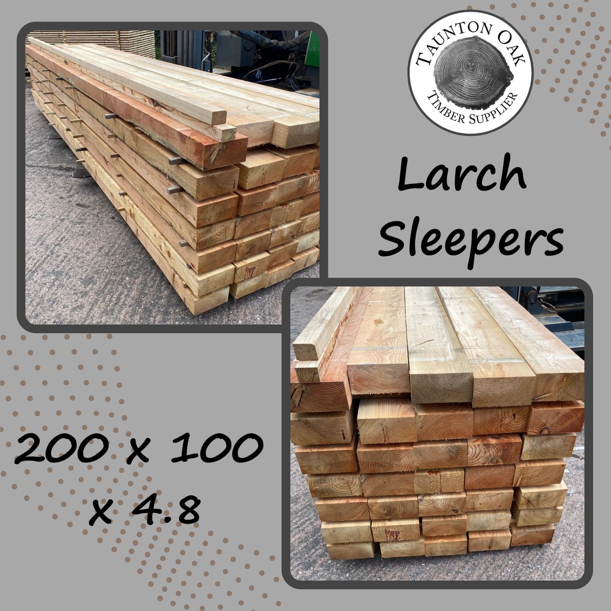 Larch 200 x 100 x 4.8. Perfect sleepers for garden structures & raised vegetable or flower beds 🌷🍅
#TauntonOak #OakFlooring #SolidOakFlooring #BeautifulHome #HouseAHome #NoPlaceLikeHome #HomeFlooring #SummerGarden