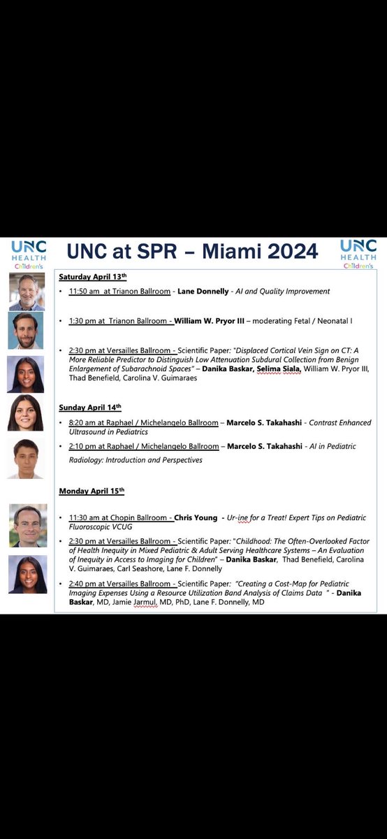 It’s not #SAR24 content but want to highlight our ped radiology colleagues who are also in FL for #SPR2024, particularly Chris Young who is also our abdomen fluoro rockstar and Marcelo Takahashi who is a current body fellow! Good luck on your talks 👏🏻👏🏻 <a href="/cguimaraesMD/">Carolina Guimaraes MD</a> <a href="/UNCRadRes/">UNC Radiology Residency</a>