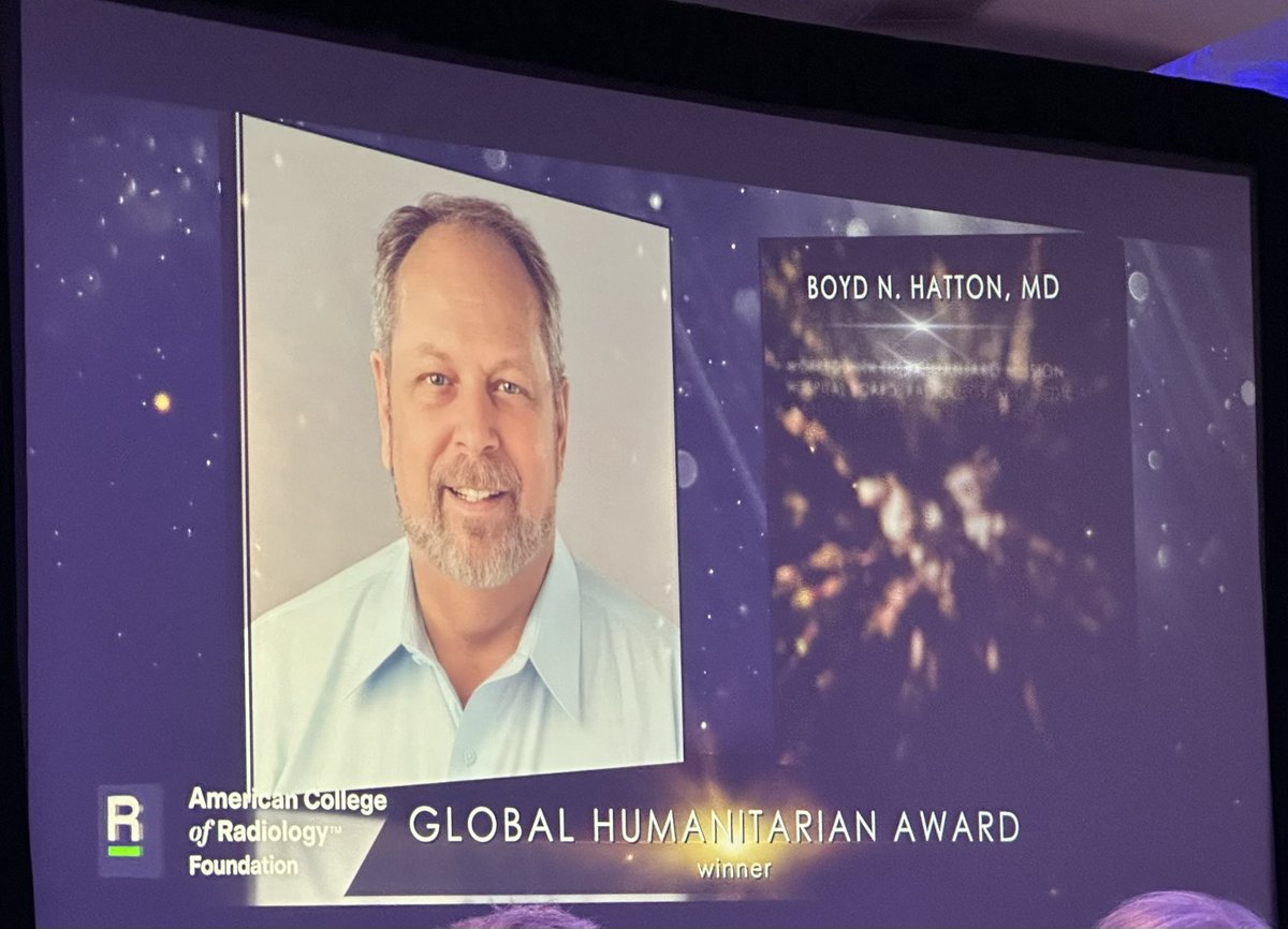 Congratulations to Dr. Boyd Hatton on his ACR Global Humanitarian Award for his tireless work in advancing radiologic care in Tanzania. #GlobalHealth #ACR2024