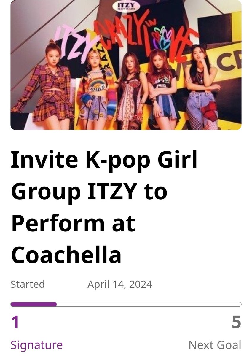 xuser28472729's tweet photo. 🚨 Midzys @Stren_yyl made a petition for itzy to get invited to Coachella 2025. All you have to do to help make this dream hopefully come true is to set your signature for the petition.

Sign the petition here:
https://t.co/d0NFTiUjKu

⚠️Make sure to check you email to confirm the signature else it won't count!
