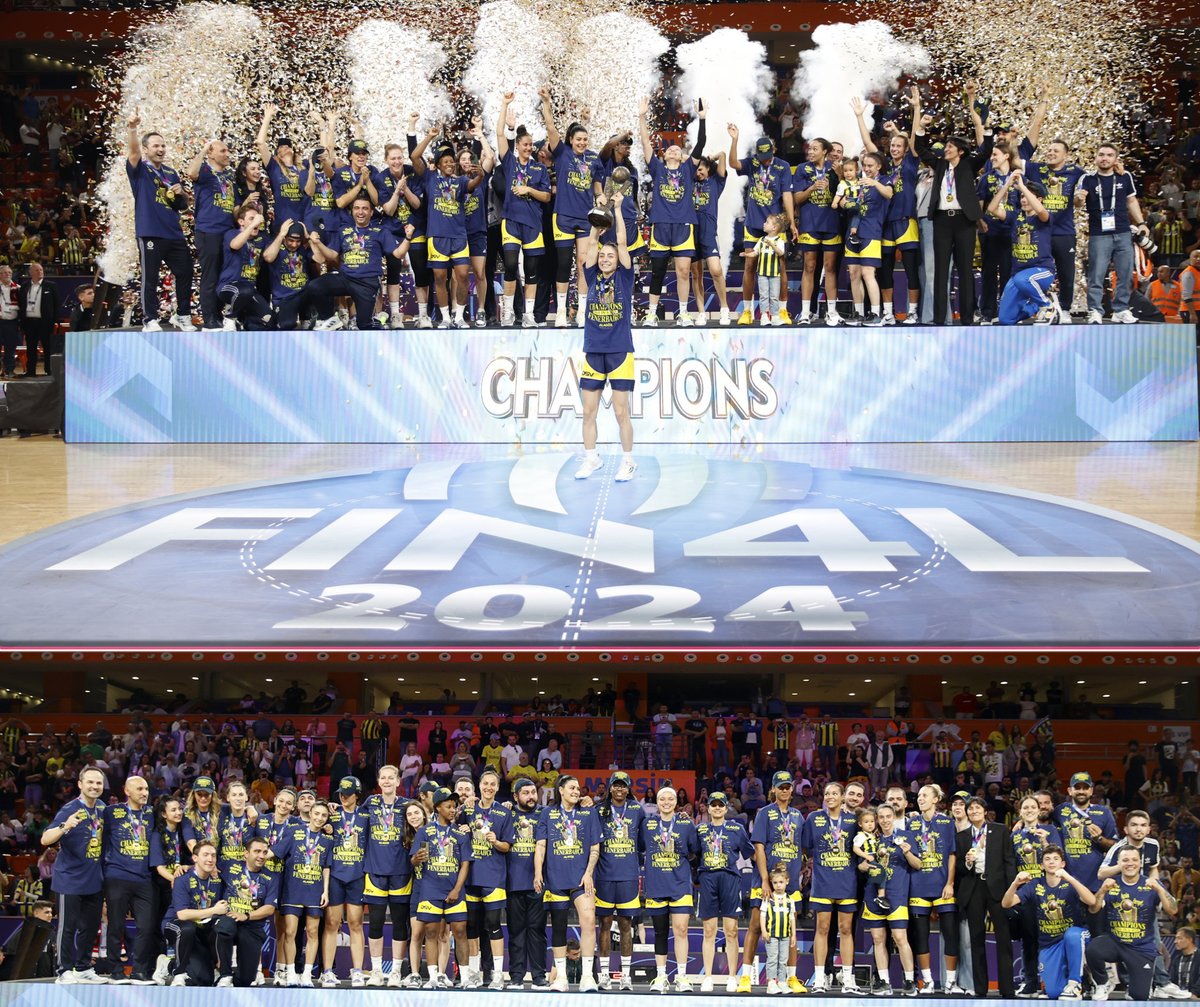 2023-2024 sezonununda #EuroLeagueWomen şampiyonu olan, üst üste iki kez kupayı müzesine götüren Fenerbahçe Kadın Basketbol Takımı'nı yürekten kutluyorum. Üst üste ikinci kez Avrupa'nın en büyüğü #Fenerbahçe #FenerbahçeKadınBasketbolTakımı #fbkadinbasket #PotanınKraliceleri