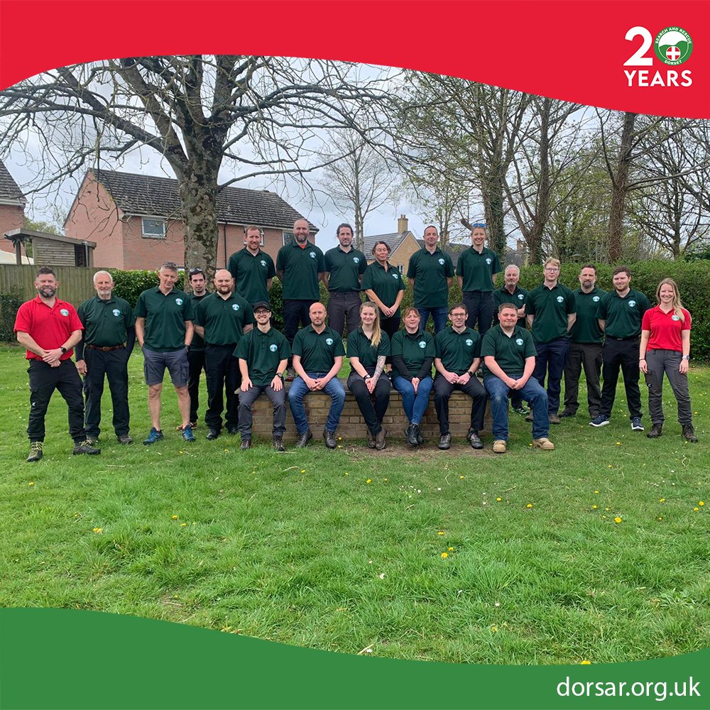 To celebrate Dorset Search & Rescues 20th Anniversary, we welcome 20 new recruits to the team! Today was their first training session as they learned Search Skill theory and they then put that into practice at our head quarters in Crossways. Welcome to the team!