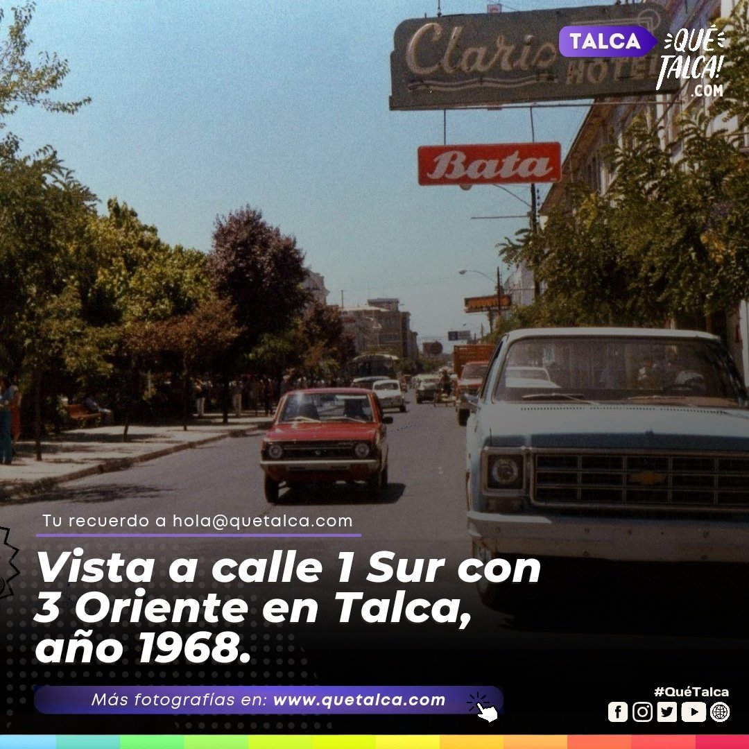 #FOTO 📸| Vista a calle 1 Sur con 3 Oriente #Talca, año 1968 🩷. ©️ Fotografía de: Archivo Talca Retro 🌐 Más fotografías en quetalca.com 📫 Envía tu fotografía del recuerdo a hola@quetalca.com