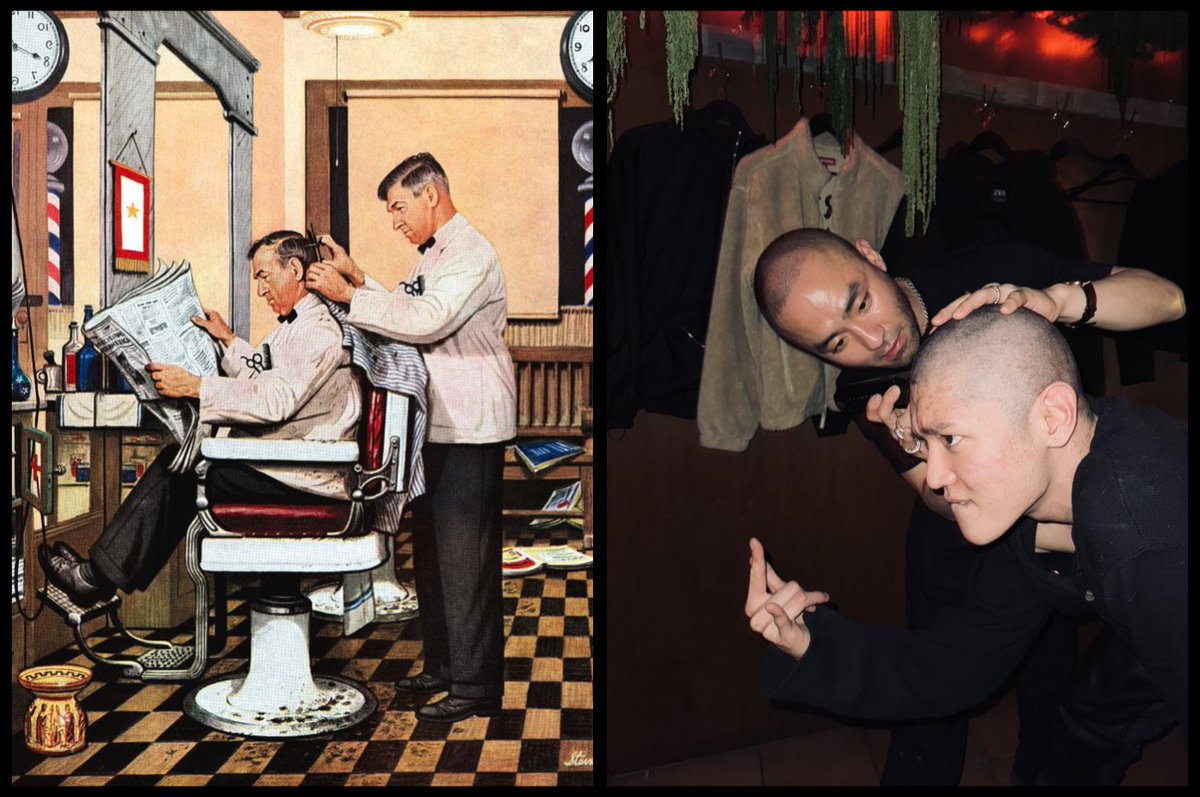 Steven Dohanos, Barber Getting Haircut (1946) // #태용 #TAEYONG Taeyong Shaving For Enlistment (2024)