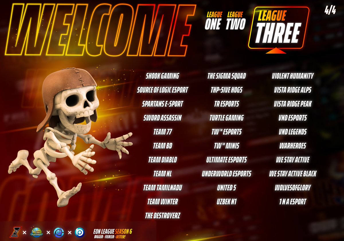 🌟 Spotlight on League 3! 🌟

Teams are gearing up. Expect the unexpected. 🤩

Stay tuned for second league's teams.

#EonLeague #ClashOfClans #ClashofClans