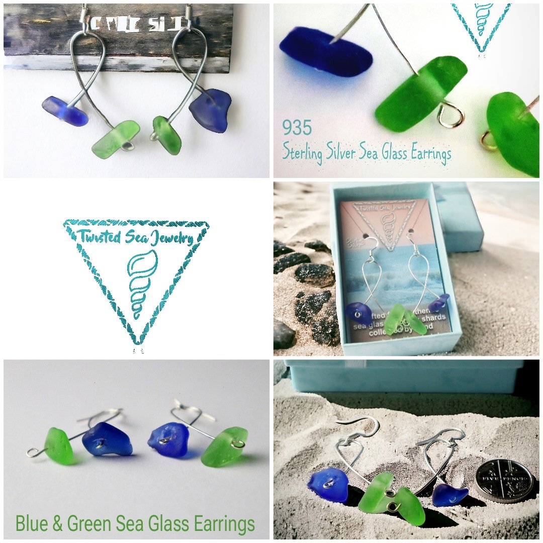 Blue and Green Seaglass earrings 💙💚#craftmakersuk #TheCraftersUk #getthatgift #SmartSocial #UKGiftAM #handmadeinbritain #BizBubble #networkwiththrive #UKGiftHour #bizhour #Craftsuk #craftbizparty #etsyfinds #womaninbizhour #inbizhour #elevenseshour #smallbizzsunday #seaglass