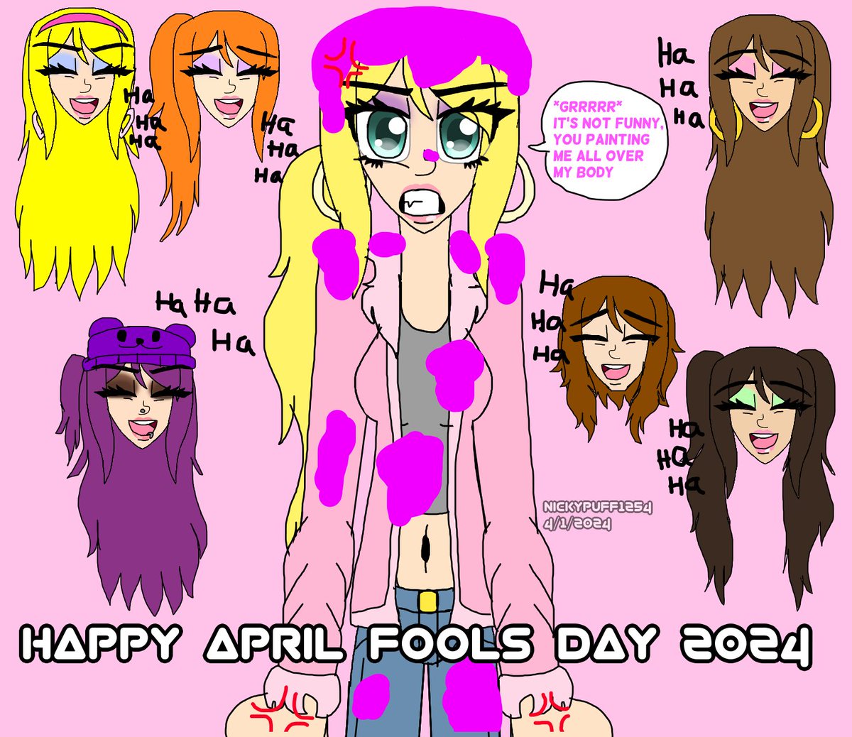 happy april fools day 2024 (belated)
#aleciaklein #lolaedwards #lisawatanabe #amyesposito #mikewright #oliviamartínez #maryclarks #oc #happyaprilfools #aprilfools #prank #revenge #pinkpaint #laughing #meangirl #2000s #y2k #aesthetic #medibangpaint #marleneocs #theheartgirls