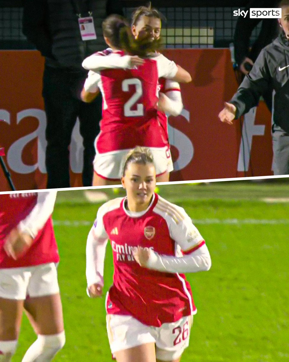 SkySportsWSL's tweet photo. Welcome back Laura Wienroither 👏

The Arsenal player makes her first appearance of the season after rupturing her ACL last year 🔴 https://t.co/TaYI2jvx9W