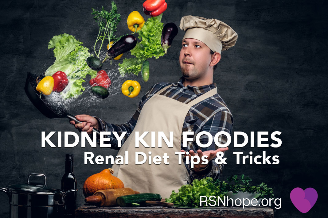 Join us for our monthly Kidney Kin Foodies kidney diet support group on Wednesday April 17, 2024 at 1:00pm – 2:30pm PT.
