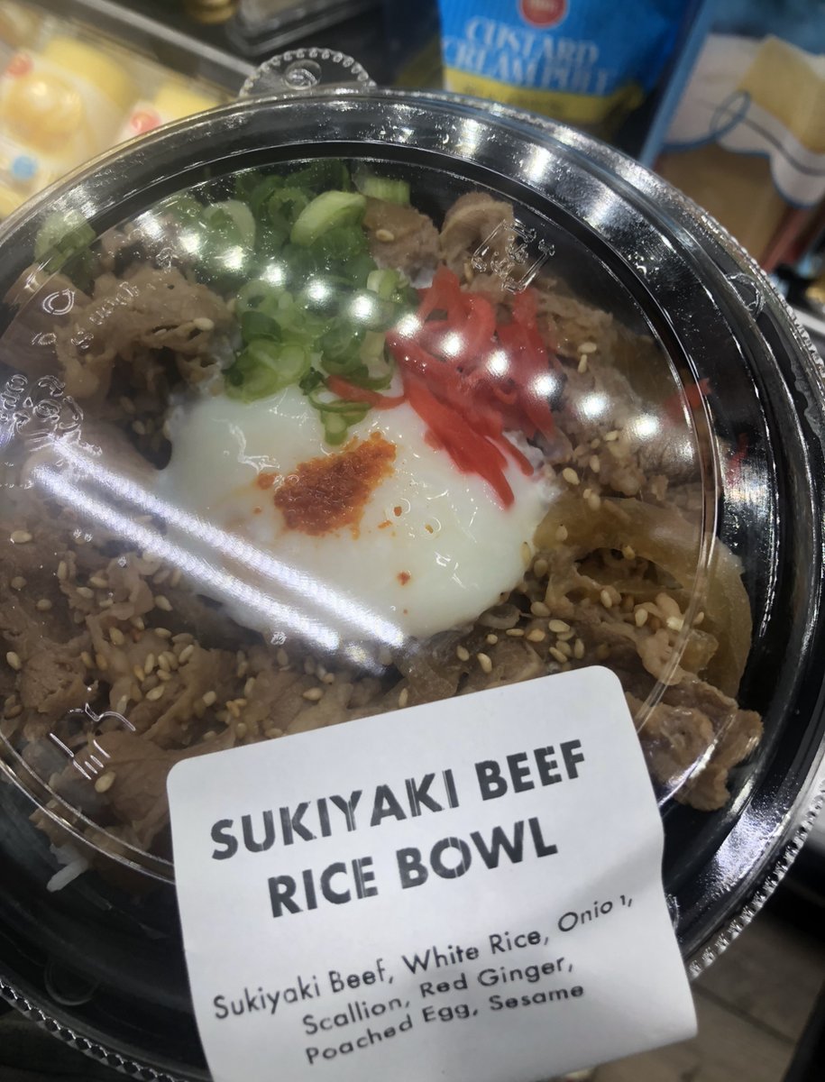 Adriel_Con's tweet photo. #2. Sukiyaki Beef Bowl from Omusubi Gonbei in Midtown East
Omusubi Gonbei is a Japanese chain grocery store that also offers hot food like ramen and rice bowls. The sukiyaki bowl was delicious – the beef is tender and thinly sliced to absorb the sukiyaki marinade. https://t.co/37UK5UGetY
