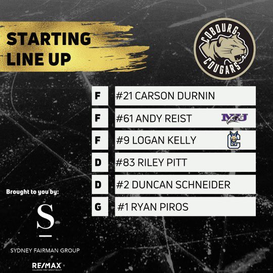 Tonight’s starting lineup brought to you by @SydneySells! #DoTheROAR | #CougarCounty