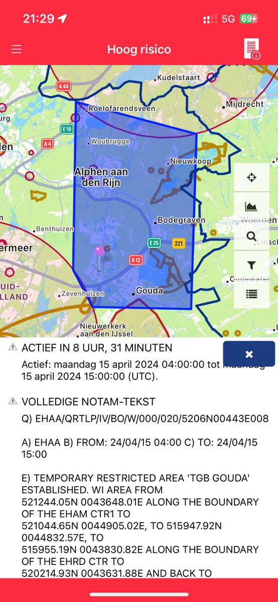 Iemand heeft grootste plannen morgen? Nieuwsgierig als ik ben, wat is met vier van plan…? #NOTAM #drone <a href="/LVNL/">LVNL</a>