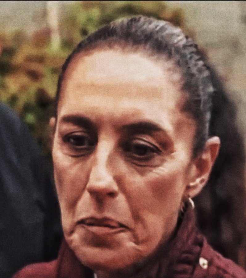 Conforme pasan los días, el rostro de Claudia Sheinbaum se ve más sombrio y marchito.