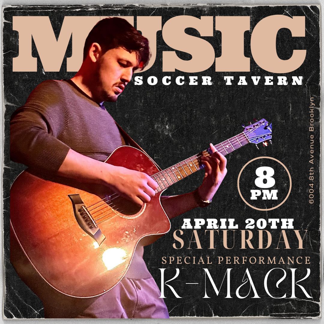 Soccertavern's tweet photo. 🎶🎶 A rare occurance 🎶🎶
 Get ready to sing along and raise a pint! 🍺🍻

Join us 🎸  Saturday night, April 20th, at 8 PM for an electrifying live performance by K-MACK @heykmack at #thesoccertavern. 

🍀🎵 #LiveMusic #IrishBar https://t.co/zg1Tctzxvr