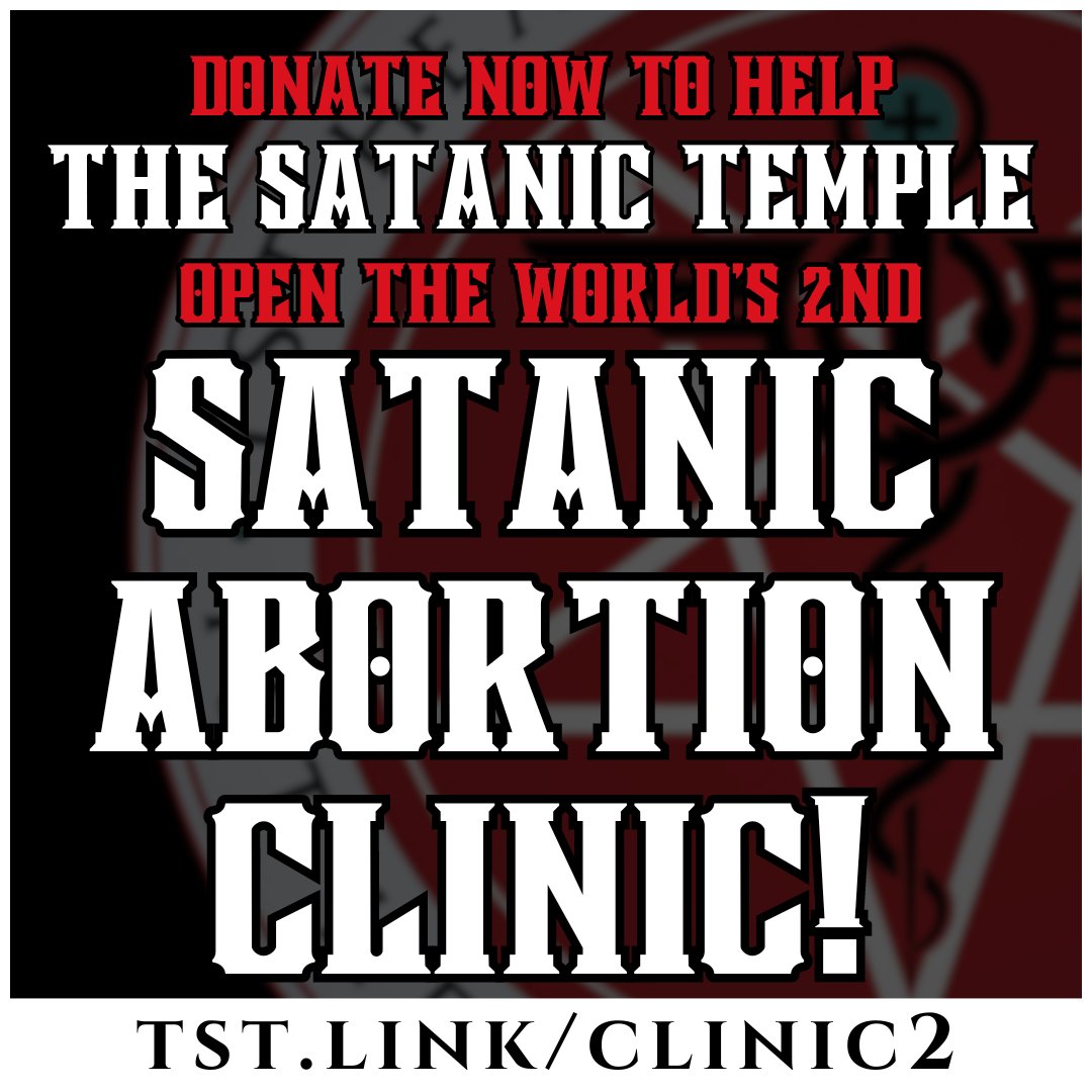 We need your help expanding our clinic network. A donation today will help us provide our exceptional, free reproductive healthcare to more patients! Help us open the doors to the world's second Satanic Abortion Clinic by donating today to: tst.link/clinic2