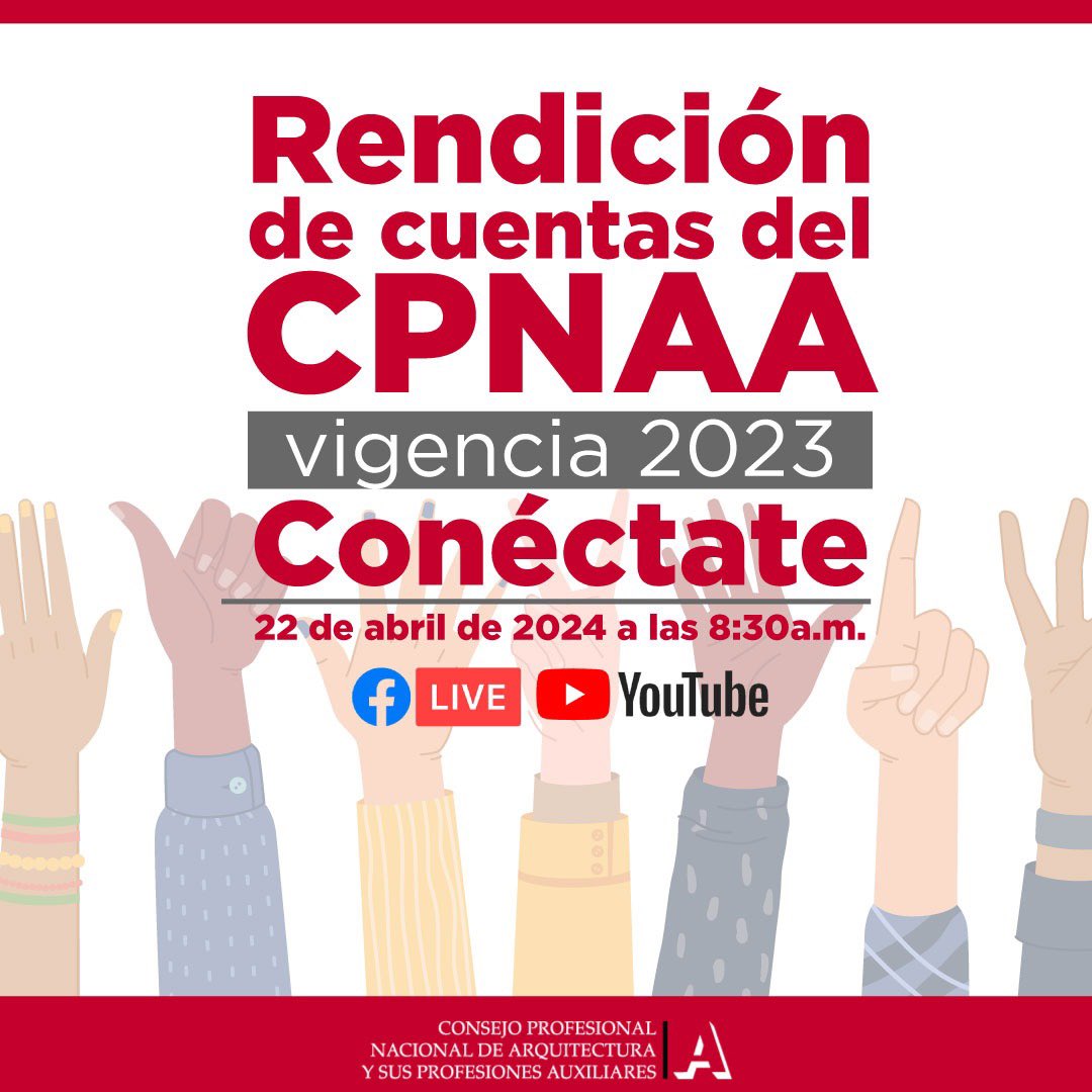 ¡El 22 de abril tenemos una cita! ✍️ en la Rendición de Cuentas del CPNAA vigencia 2023 📌👏 inscríbete en el siguiente enlace ➡️ n9.cl/5du0f  ¡Te esperamos! 👆✍️👍