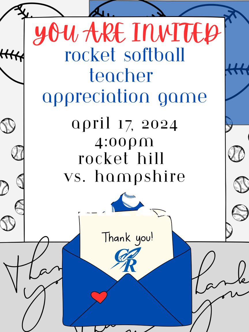 Get excited for our teacher appreciation game this week! All of our players have invited a teacher or staff member they want to highlight! Come out and watch as we face Hampshire this Wednesday!!