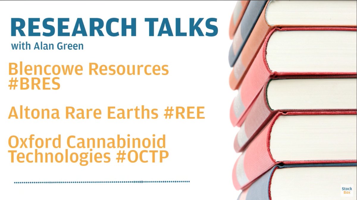 On this week's @StockBoxMedia #researchtalks @Alan__Green @Brand_UK discusses:

✅ @BlencoweRes #BRES
✅ @AltonaRareEarth #REE 
✅ @OxCanTech #OCTP 

with @MarkEJFairbairn 

#graphite #mining #uganda #rareearths #Mozambique #copper #zambia #botswana #medicalcannabis 

Listen:…