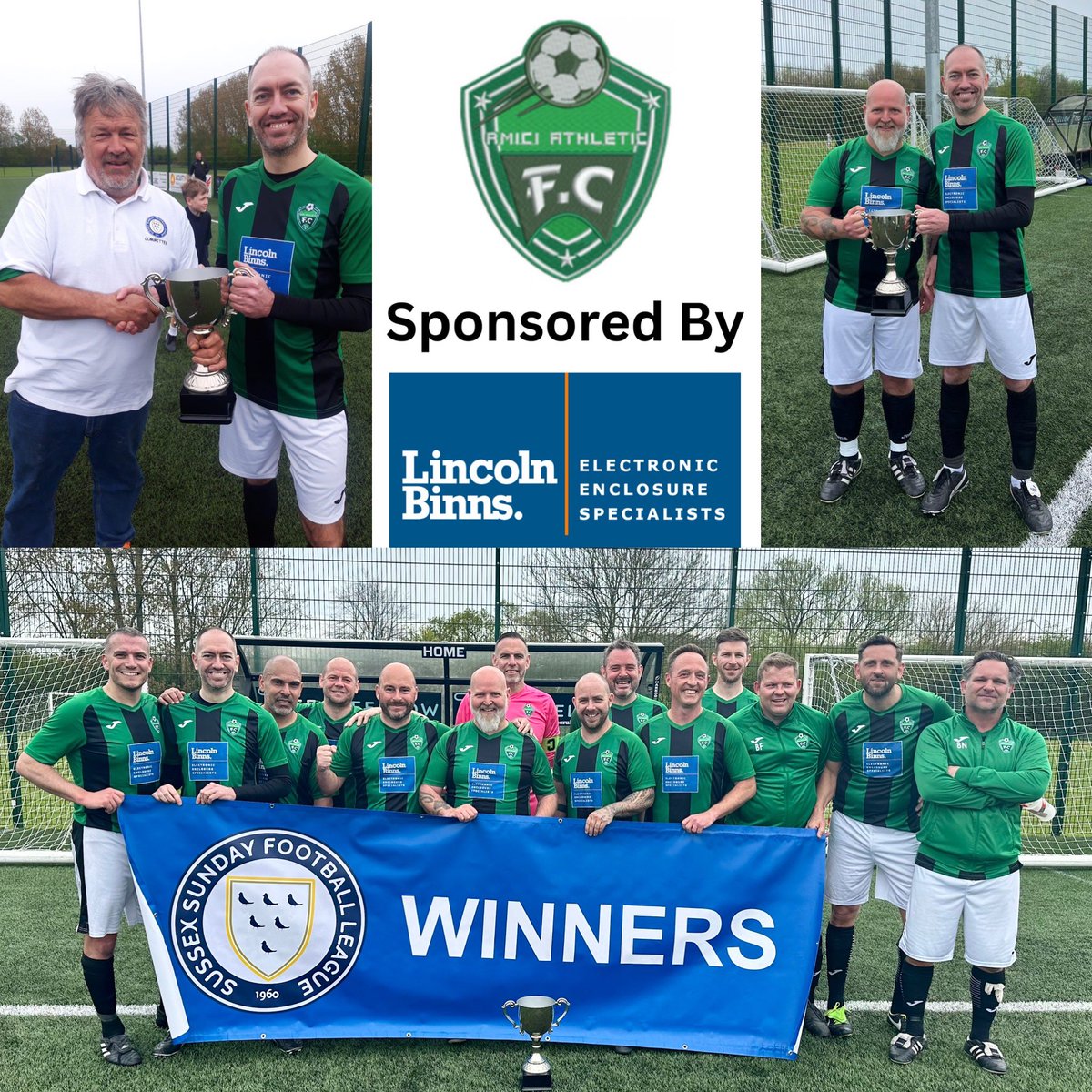 Amici Athletic FC Vets (@amicifcvets) on Twitter photo A great day for Amici Athletic FC Vets being crowned <a href="/sussexsundayfl/">Sussex Sunday Football League</a> Veterans Division 1 Champions. The club would like to say a big thank you to the team sponsor @LincolnBinns for all their support much appreciated. #Champions #GreenArmy #SundayFootball A great day for Amici Athletic FC Vets being crowned <a href="/sussexsundayfl/">Sussex Sunday Football League</a> Veterans Division 1 Champions. The club would like to say a big thank you to the team sponsor @LincolnBinns for all their support much appreciated. #Champions #GreenArmy #SundayFootball
