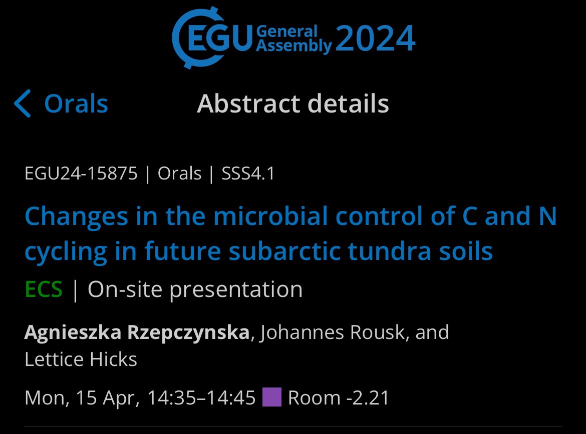 Agnieszka Rzepczynska (@agnrzep) on Twitter photo Excited to be at #EGU24 these coming days. I’ve been a little nervous to present for the first time tomorrow, but after an afternoon spent in a beautiful Türkenschanzpark I have a good feeling about this session 😊 Come talk to me about soil microbes! Excited to be at #EGU24 these coming days. I’ve been a little nervous to present for the first time tomorrow, but after an afternoon spent in a beautiful Türkenschanzpark I have a good feeling about this session 😊 Come talk to me about soil microbes!