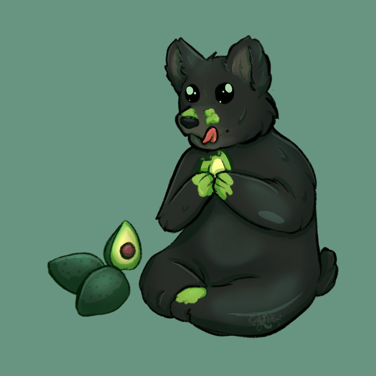 @ZooTampa I went to this zoo on my little vacation and I loved it! I saw Newberry doing tricks. Her favorite fruit 🥑 so I drew Newberry as a avocado black bear!