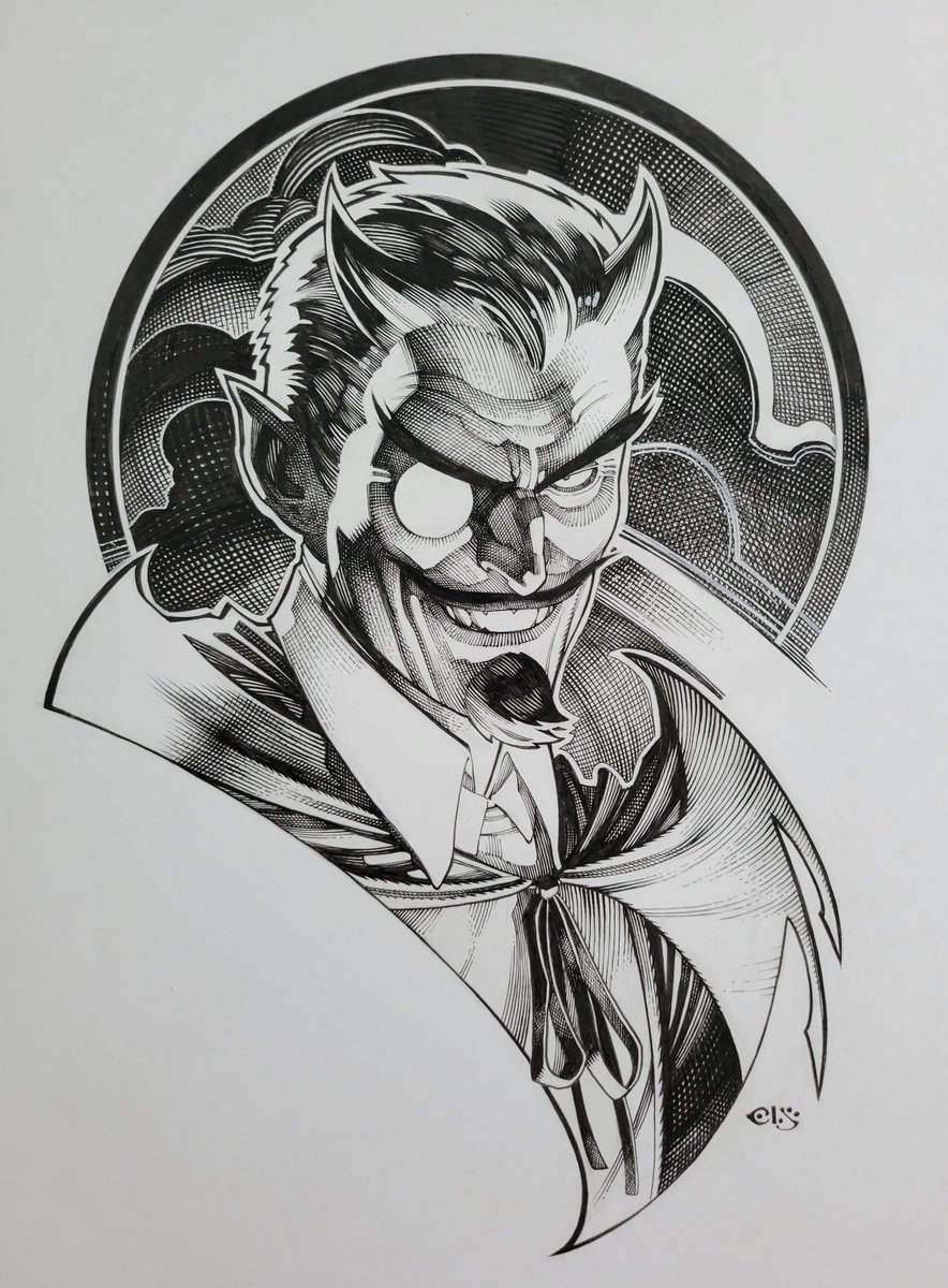 Mr. Lucifer original art bust commission by CHRIS STEVENS! 9x12! For THE pre-eminent Golden Age collector/fan of the comic art hobby…IYKYK! 6x9…9x12…11x17…18x24 Wall Power…whatever size you choose, Chris will DELIVER! ALL our artists deliver! felixcomicart.com