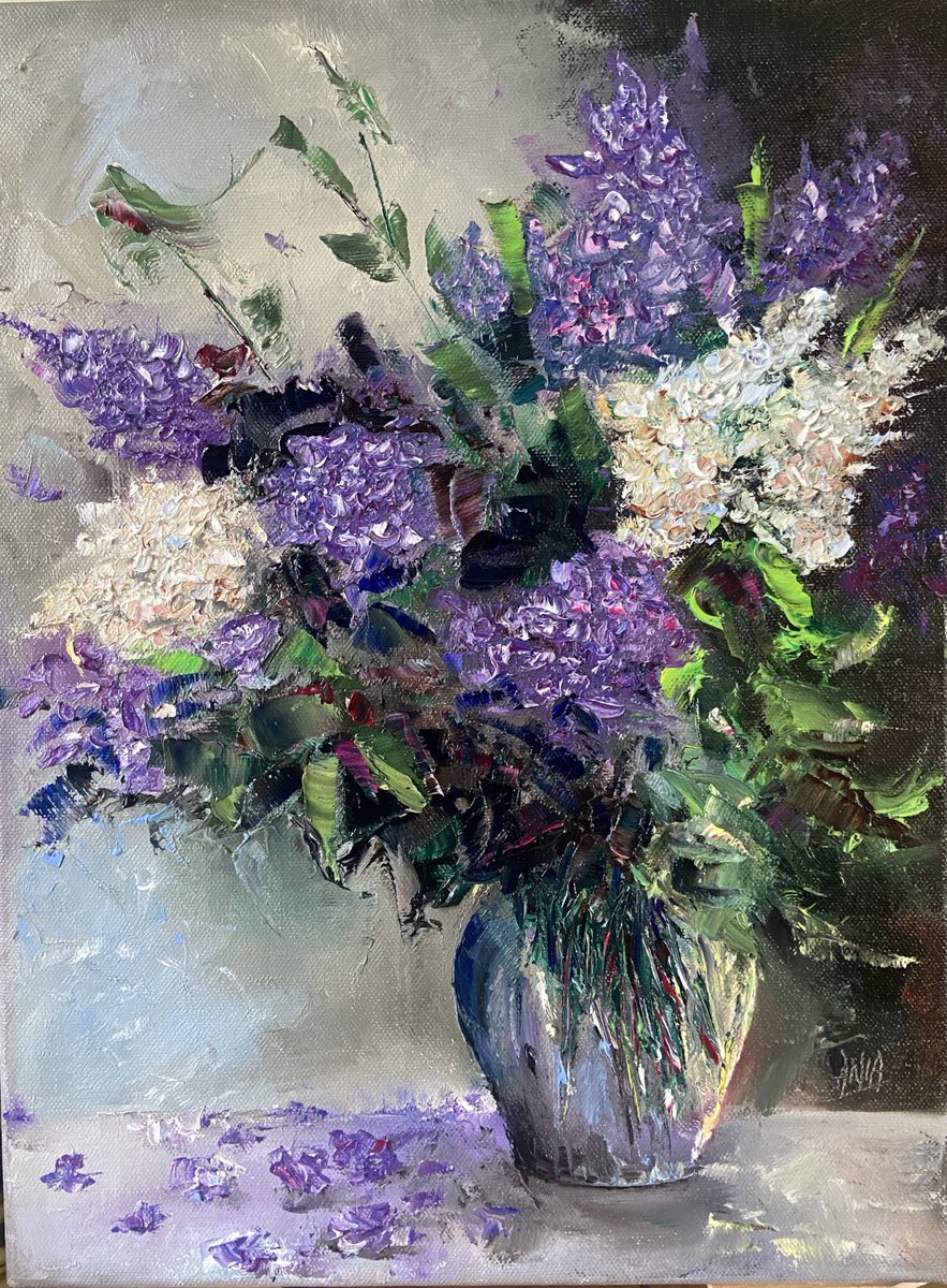“Scented Lilacs'💜 My new Oil Painting. 40cm x30cm

🌿🎨 #MemoriesInLilac #PaletteKnifeArt #FloralNostalgia