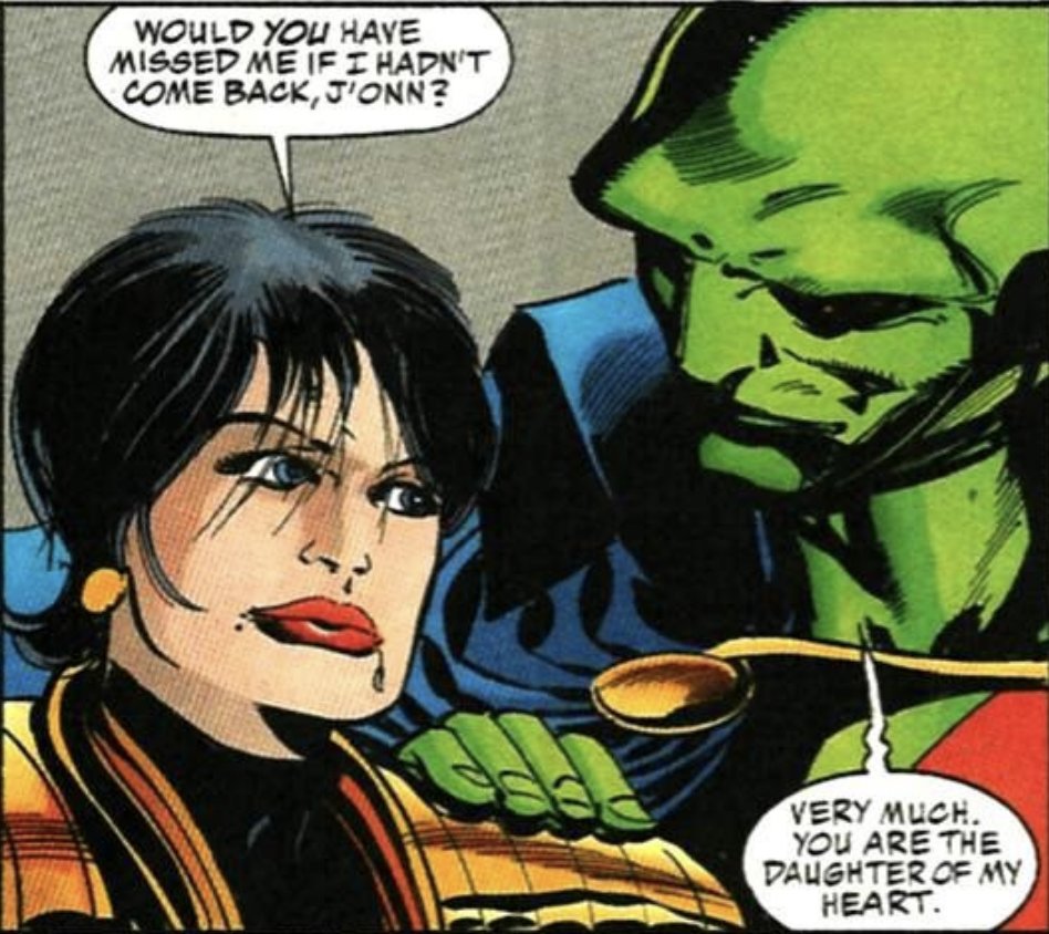 When will J'onn and Cindy's father-daughter relationship return from the war...