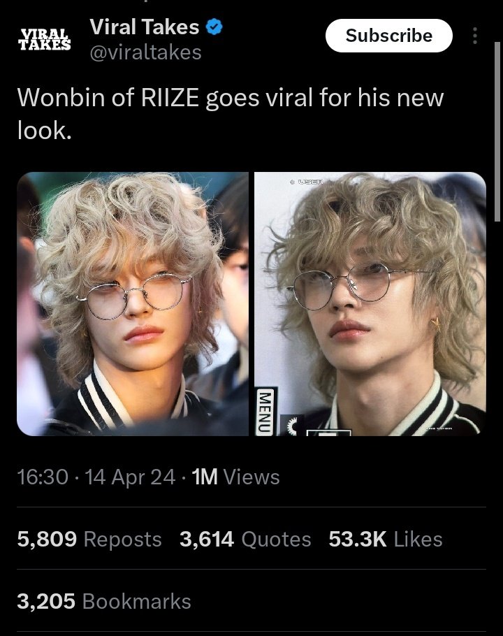 #wonbin goes viral now, 1m views and 53k likes