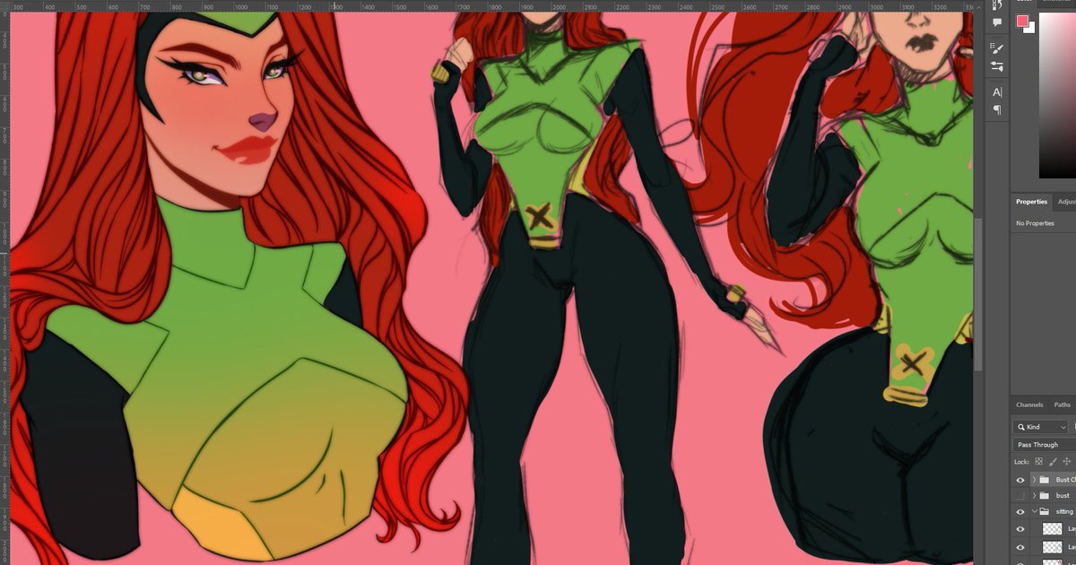 lil WIP.Hoping to have it done by the next X-men '97 episode! #JeanGrey
