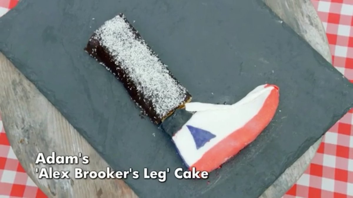 What do you reckon @AlexBrooker? Did Adam do enough to give the competition the boot? #GBBO #StandUpToCancer