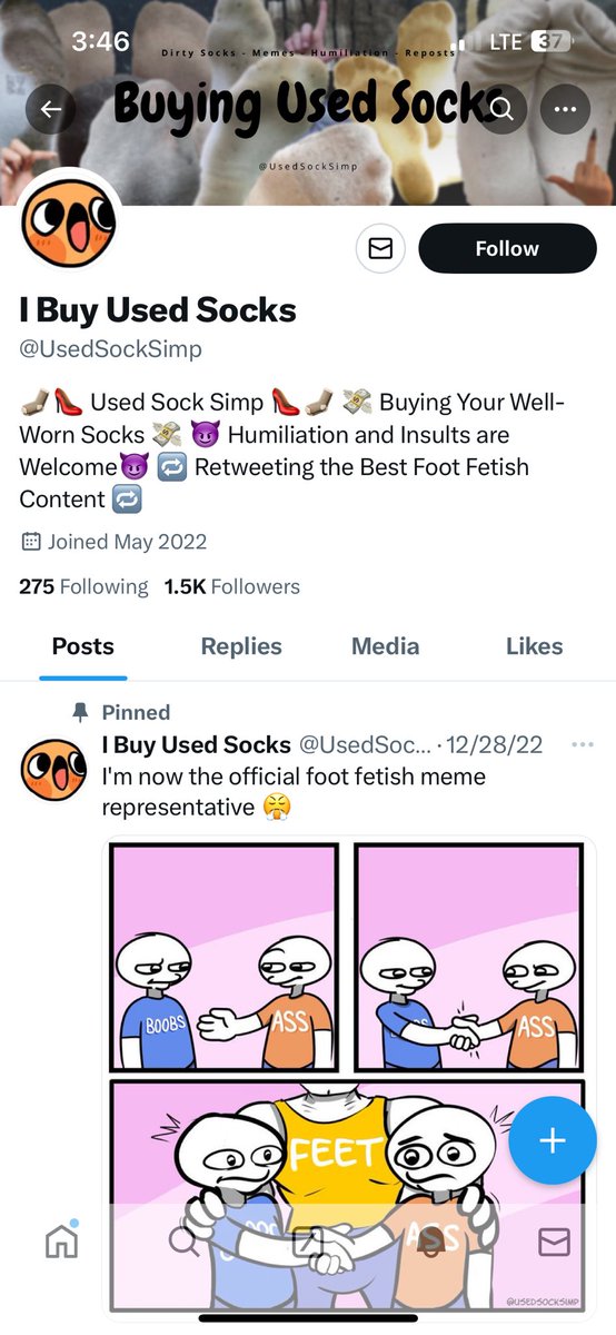 _sadney_'s tweet photo. My sock post got liked by a foot f3tish account lmao https://t.co/RZH4mYoNzO