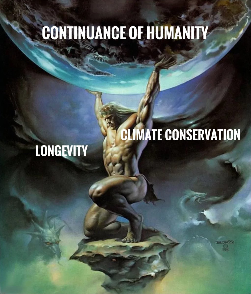 bytesbybree's tweet image. Change my mind 🤺

Climate conservation is a reactionary move in the chess game we initiated against nature 🌏
                        
Longevity is an anticipatory move for the “undefined” outcome of this chess game ♟️ 

Climate resilience should not exclude funding research and…
