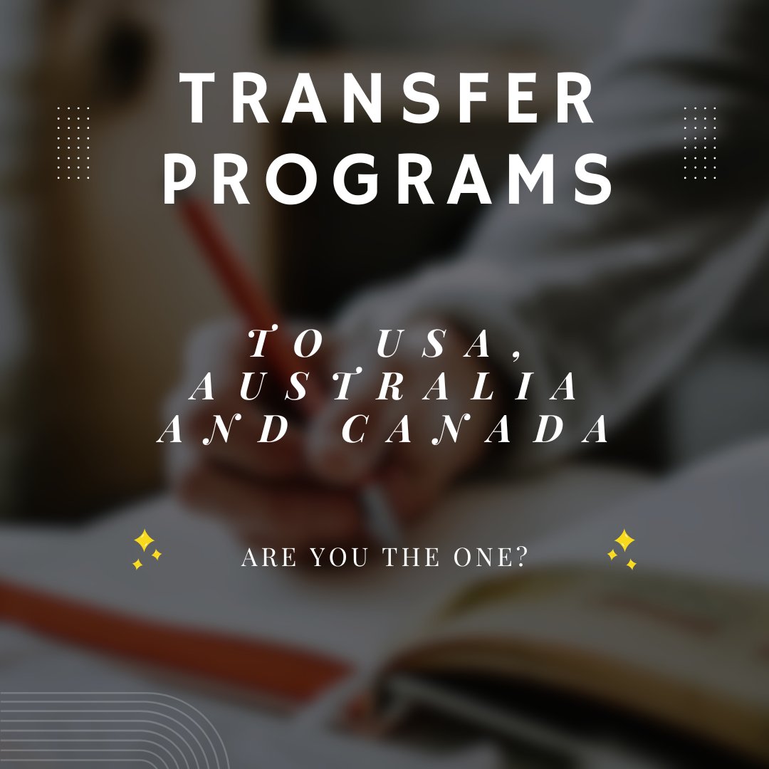 Transfer Programs✈

USA🇺🇸, Canada🇨🇦, Australia🇦🇺

Don't miss out on this opportunity😉

#visa #studyvisa #studentvisa #televisa #visaconsultants #visas #canadastudyvisa #ukvisa #anvisa #touristvisa #visaapplication #visaconsultant #europe