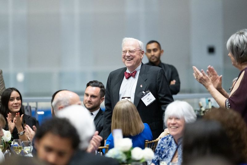 @NSULawCollege alumnus Ed Curtis, a member of NSU Law's first class, receives birthday good wishes from all in attendance at the NSU Law 50th Anniversary Gala.