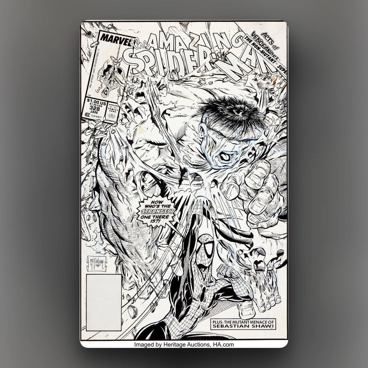 In 2012, The Amazing Spider-Man #328 Cover by <a href="/Todd_McFarlane/">Todd McFarlane</a> sold for $657,250 at auction, setting a comic book art record for the time.

Subscribe to Todd on DRiP and receive digital collectible covers, including ultra-limited editions.