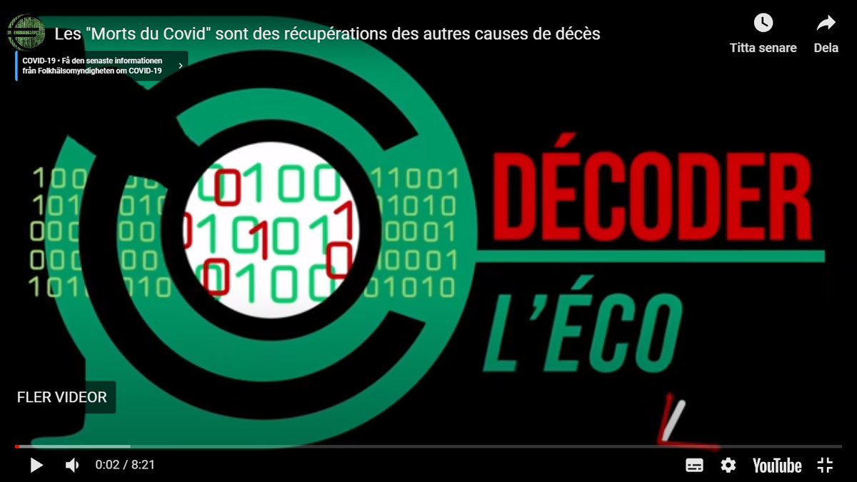 #Covid19France 🇫🇷 'Thanks to death certificate data, we know that the so-called “Covid deaths” died of the usual causes, but labeled “Covid-19”. It's public, right under our noses, and they pretend not to see it.' @decoder_l #esante #eHealth #données youtube.com/watch?v=xEauEY…