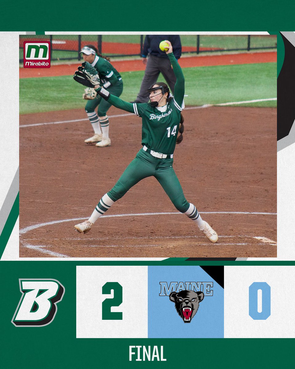 Brianna Roberts fires a four-hit shutout, strikes out 10 batters and drives in both runs as the Bearcats take the first game of the weekend from Maine 2-0. #AESB