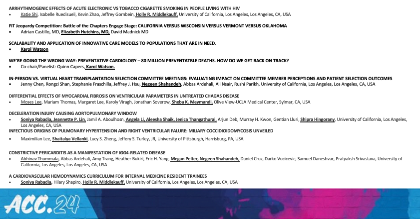 ucla_wic's tweet photo. Congratulations to all UCLA WIC fellows and faculty with contributions at ACC.24 last weekend in Atlanta! @ACCinTouch @uclaCVfellows @kewatson @datsunian 
Total WIC Abstracts, Posters, and Presentations: 34
Total WIC Faculty: 14
Total WIC Fellows: 10 https://t.co/3GHYVKyoni