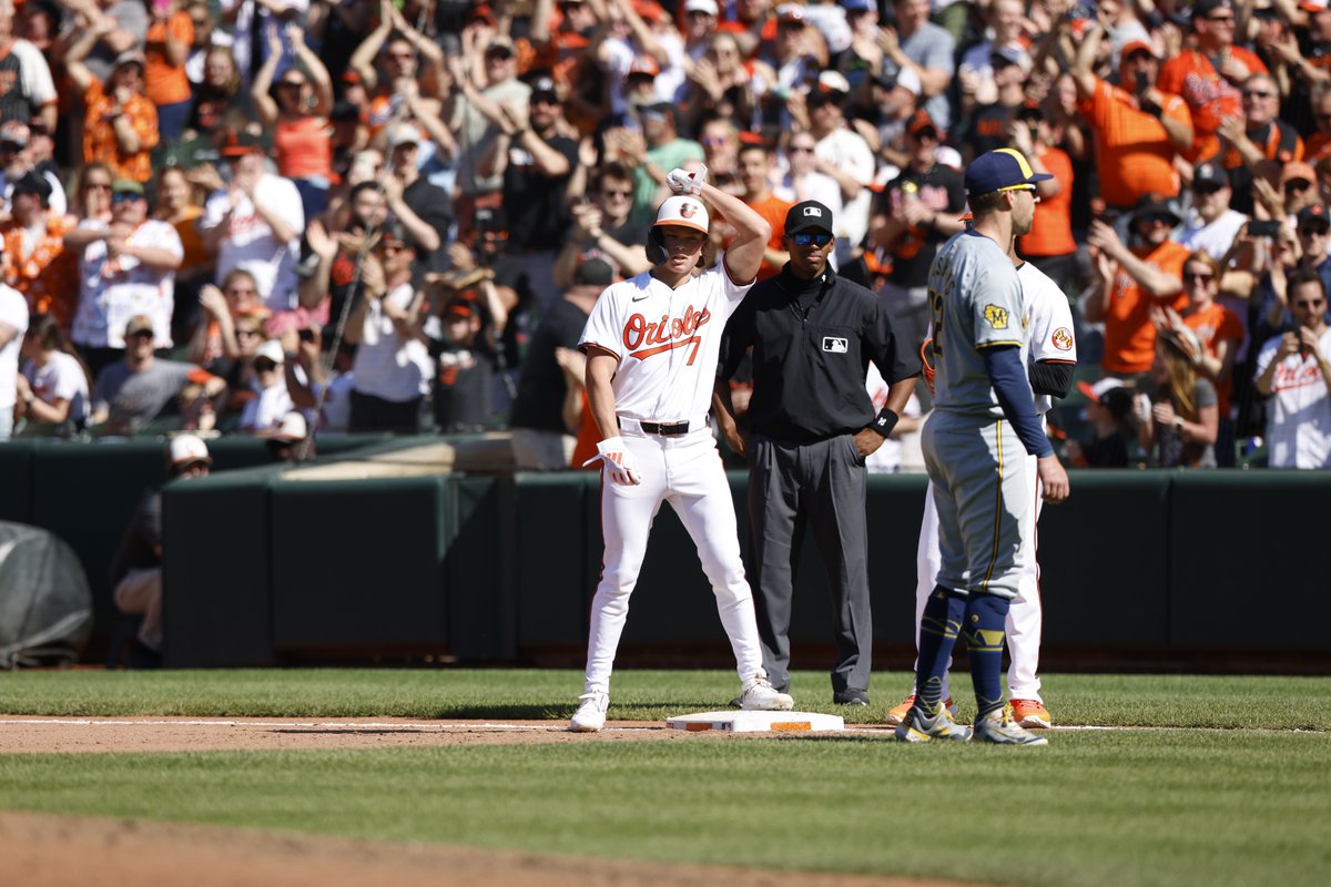 MLB's tweet photo. A moment Jackson Holliday will never forget. 🧡 https://t.co/RBDUZGw3mF