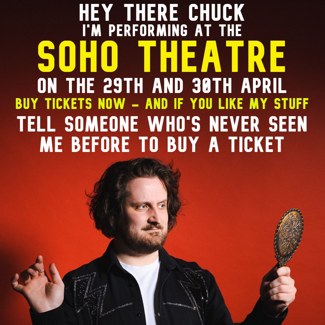 The earlier you buy tickets to my @sohotheatre shows, the cheaper they are. 29th and 30th of April. Please share this aorund. sohotheatre.com/events/alexand…